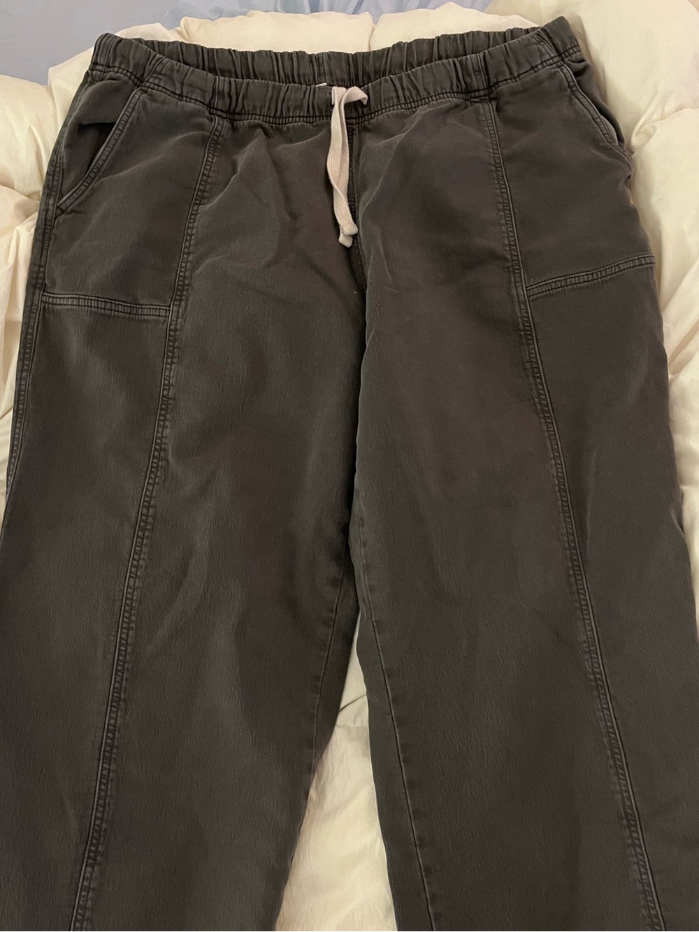Aerie Dark Gray Drawstring Casual Flare Leg Pants